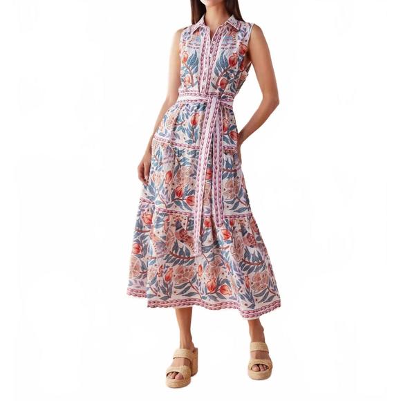 NEW OMIKA kala daydream emeline midi dress in multi